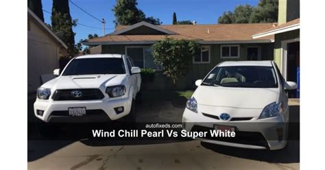 Flare Pearl; Midnight Black Metallic; Super White; Wind Chill Pearl . . Toyota wind chill pearl vs super white